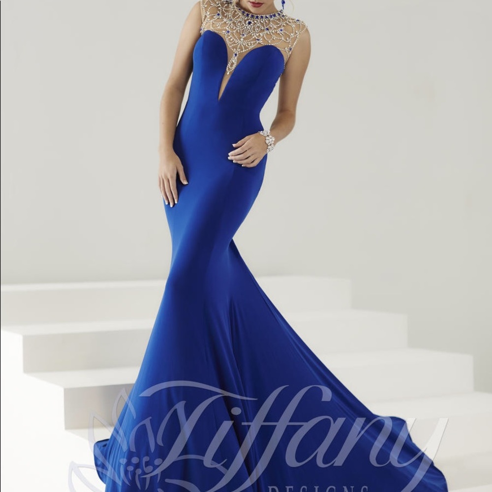 Tiffany Designs Royal Blue Dress